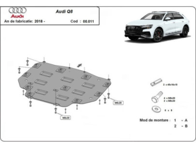 Stahl Unterfahrschutz für Motor Audi Q8 (2018-2020) EANAudi Q8 2
