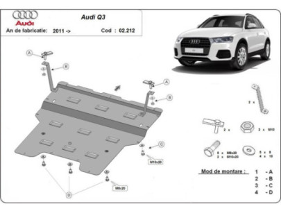 Stahl Unterfahrschutz für Motor Audi A4 B8, diesel (2008-2015) EANAudi 2