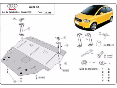 Stahl Unterfahrschutz für Motor Audi A3 (1996-2003) EANAudi 2