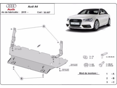 Stahl Unterfahrschutz für Motor Audi A4 B7 (2005-2008) EANAudi A4 2