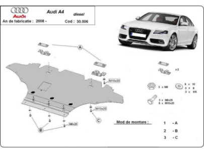 Stahl Unterfahrschutz für Motor Audi A3 (1996-2003) EANAudi 2
