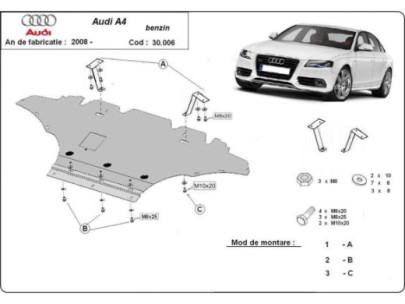 Stahl Unterfahrschutz für Motor Audi A4 B7 (2005-2008) EANAudi A4 2