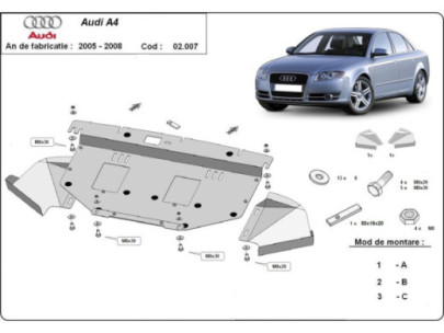 Stahl Unterfahrschutz für Motor Audi A3 (1996-2003) EANAudi 2