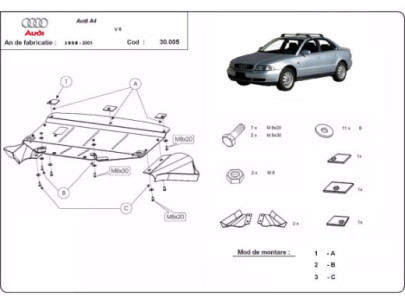 Stahl Unterfahrschutz für Motor Audi A4 B7 (2005-2008) EANAudi A4 2