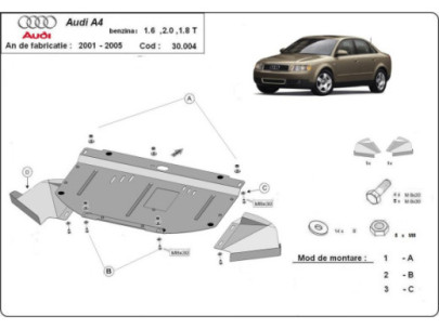 Stahl Unterfahrschutz für Motor Audi A3 (1996-2003) EANAudi 2