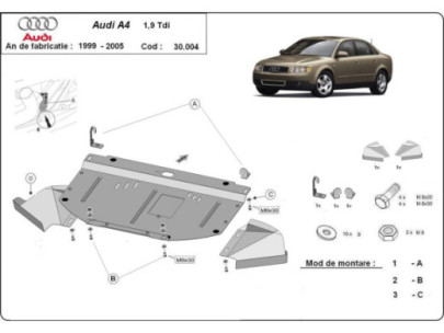 Stahl Unterfahrschutz für Motor Audi A3 (1996-2003) EANAudi 2