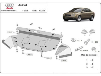 Stahl Unterfahrschutz für Motor Audi A4 B7 (2005-2008) EANAudi A4 2