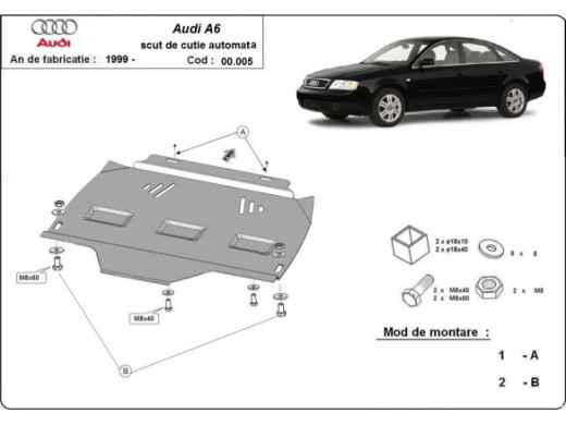 Stahl Unterfahrschutz für Getriebe Audi A6 Automatikgetriebe (1997-2004) EANAudi A6