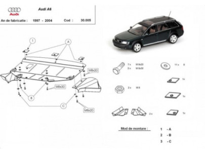 Stahl Unterfahrschutz für Getriebe Audi A4 B9 (2016-2026) EANAudi 2