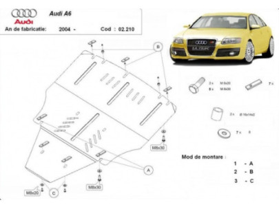 Stahl Unterfahrschutz für Getriebe Audi A4 B9 (2016-2026) EANAudi 2
