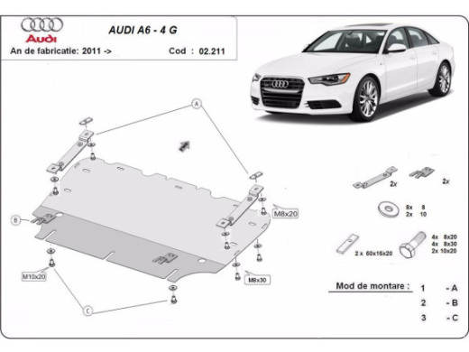 Stahl Unterfahrschutz für Motor Audi A6 (2011-2018) EANAudi