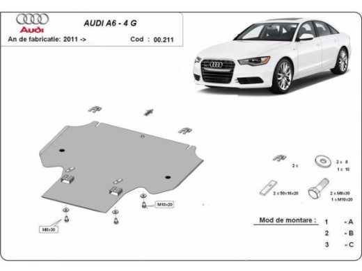 Stahl Unterfahrschutz für Getriebe Audi A6 (2011-2018) EANAudi