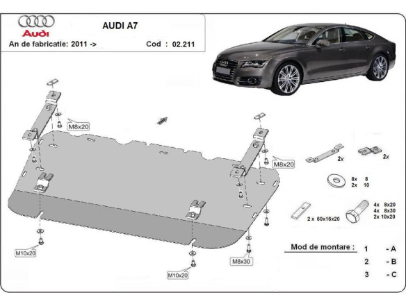 Stahl Unterfahrschutz für Motor Audi A7 (2011-2018) EANAudi A7