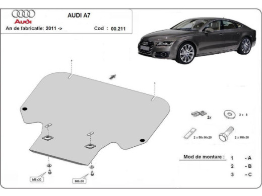 Stahl Unterfahrschutz für Getriebe Audi A7 (2011-2018) EANAudi A7