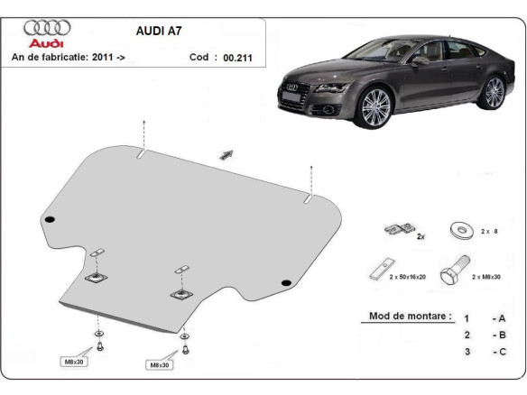 Stahl Unterfahrschutz für Getriebe Audi A7 (2011-2018) EANAudi A7
