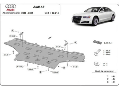 Stahl Unterfahrschutz für Motor Audi A8 (2002-2010) EANAudi A8 2