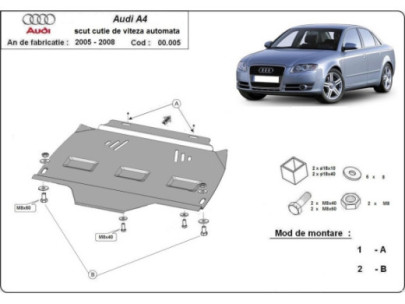 Stahl Unterfahrschutz für Motor Audi A4 B8, diesel (2008-2015) EANAudi 2