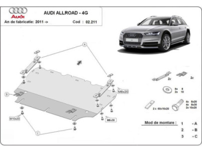 Stahl Unterfahrschutz für Motor Audi A2 (2000-2005) EANAudi 2