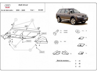 Stahl Unterfahrschutz für Motor Audi A3 (2003-2008) EANAudi 2