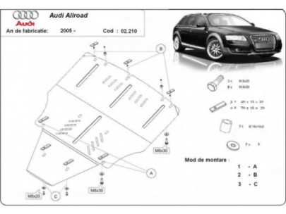 Stahl Unterfahrschutz für Motor Audi A2 (2000-2005) EANAudi 2
