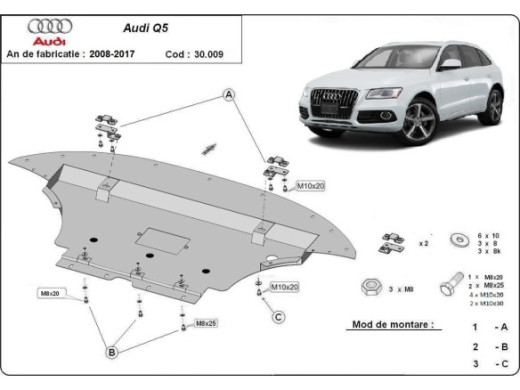 Stahl Unterfahrschutz für Motor Audi Q5 (2008-2017) EANAudi Q5