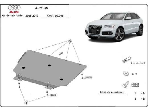 Stahl Unterfahrschutz für Getriebe Audi Q5 (2008-2017) EANAudi Q5