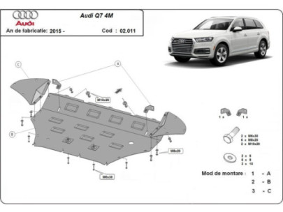 Stahl Unterfahrschutz für Motor Audi Q7 S-Line (2006-2015) EANAudi Q7 2