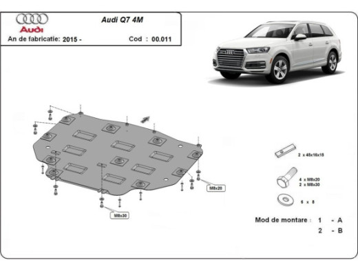 Stahl Unterfahrschutz für Getriebe Audi Q7 (2015-2026) EANAudi Q7