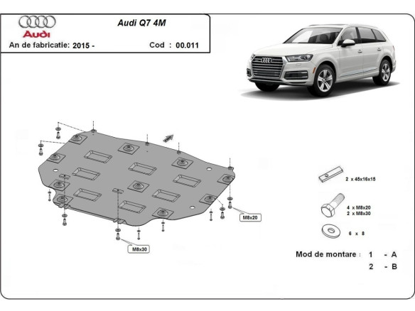 Stahl Unterfahrschutz für Getriebe Audi Q7 (2015-2026) EANAudi Q7
