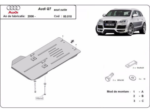 Stahl Unterfahrschutz für Getriebe Audi Q7 (2006-2015) EANAudi Q7