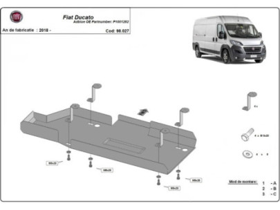 Stahl Unterfahrschutz für Motor Fiat Ducato (2016-2026) EANFiat Ducato