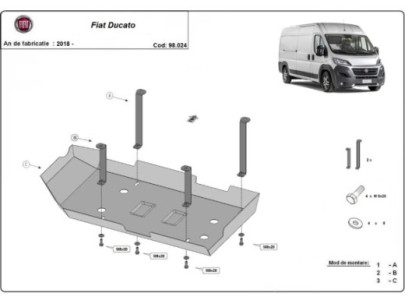 Stahl Unterfahrschutz für Motor Fiat Ducato (2016-2026) EANFiat Ducato 2