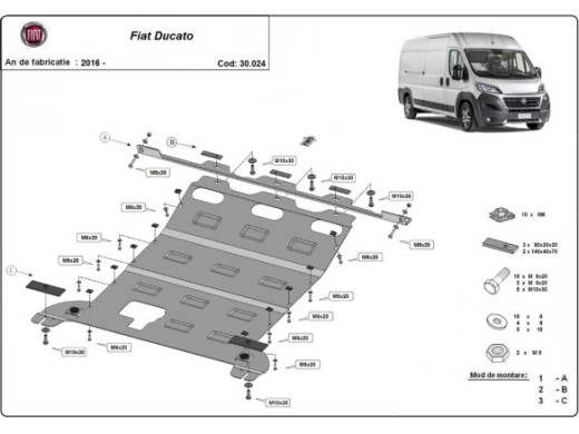 Stahl Unterfahrschutz für Motor Fiat Ducato (2016-2026) EANFiat Ducato