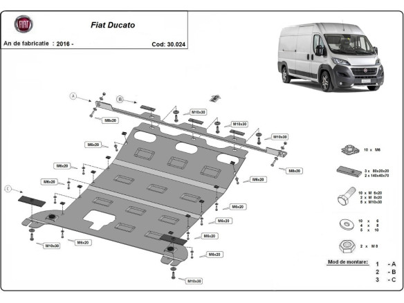 Stahl Unterfahrschutz für Motor Fiat Ducato (2016-2026) EANFiat Ducato