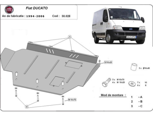 Stahl Unterfahrschutz für Motor Fiat Ducato (1994-2006) EANFiat Ducato