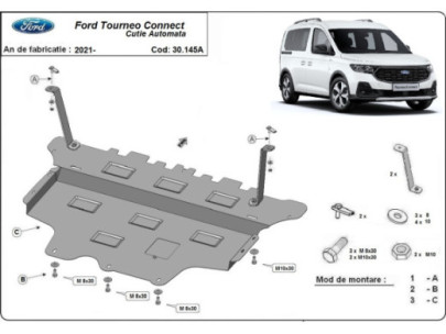 Stahl Unterfahrschutz für Motor Ford Transit FWD (2020-2026) EANFord