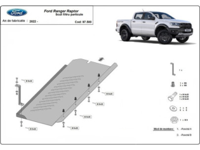 Stahl Unterfahrschutz für Kraftstofftank Ford Ranger Raptor (2020-2023) EANFord Ranger Raptor
