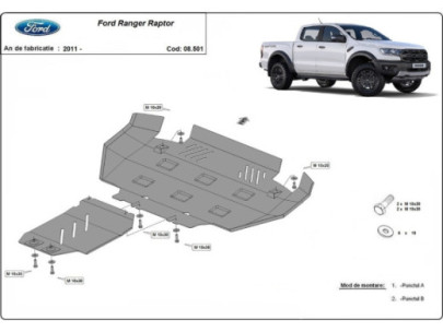 Stahl Unterfahrschutz für Kraftstofftank Ford Ranger Raptor (2020-2023) EANFord Ranger Raptor
