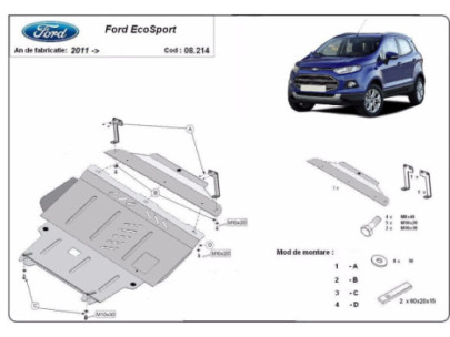 Stahl Unterfahrschutz für Motor, Getriebe Ford EcoSport (2017-2026) EANFord EcoSport 2
