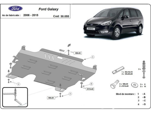 Stahl Unterfahrschutz für Motor Ford Galaxy 2 (2007-2015) EANFord Galaxy