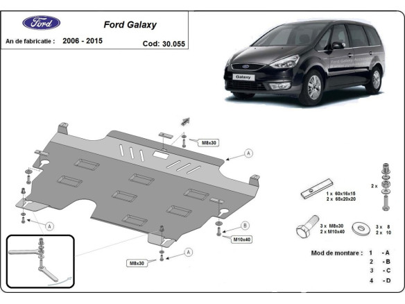 Stahl Unterfahrschutz für Motor Ford Galaxy 2 (2007-2015) EANFord Galaxy