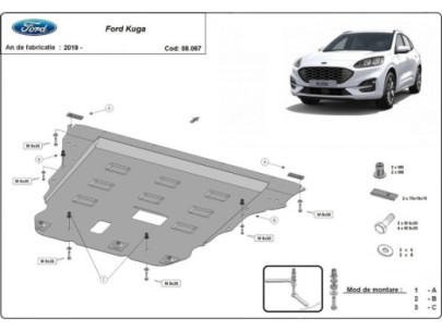 Stahl Unterfahrschutz für Motor Ford Kuga (2008-2012) EANFord Kuga 2