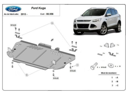 Stahl Unterfahrschutz für Motor Ford Kuga (2008-2012) EANFord Kuga 2