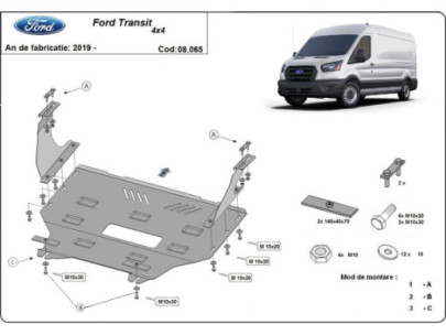 Stahl Unterfahrschutz für Motor Ford Transit RWD (2013-2023) EANFord Transit