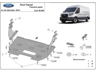 Stahl Unterfahrschutz für Motor Ford Transit FWD (2020-2026) EANFord