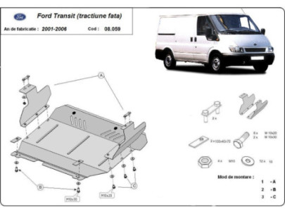 Stahl Unterfahrschutz für Motor Ford Transit FWD (2020-2026) EANFord 2