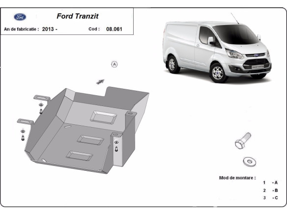 Stahl Unterfahrschutz für AdBluetank Ford Transit Custom (2013-2019) EANFord Transit Custom
