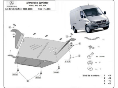 Stahl Unterfahrschutz für Motor Mercedes Sprinter-FWD (2018-2026) EANMercedes Sprinter 2