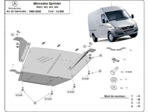 Stahl Unterfahrschutz für Motor Mercedes Sprinter (1995-2006) EANMercedes Sprinter