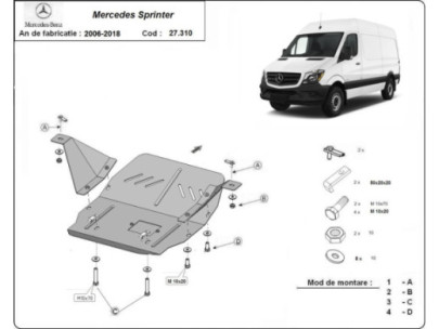 Stahl Unterfahrschutz für Motor Mercedes Sprinter-FWD (2018-2026) EANMercedes Sprinter 2